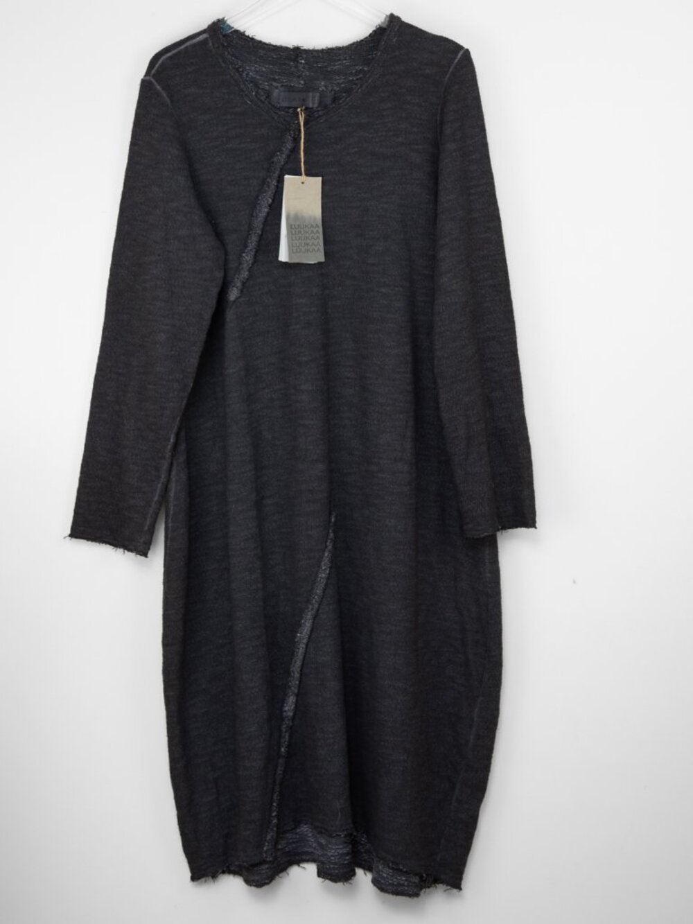 Luukaa Margaret French Terry Dress Lagenlook Avant Garde Indigo Size 5 XXL New
